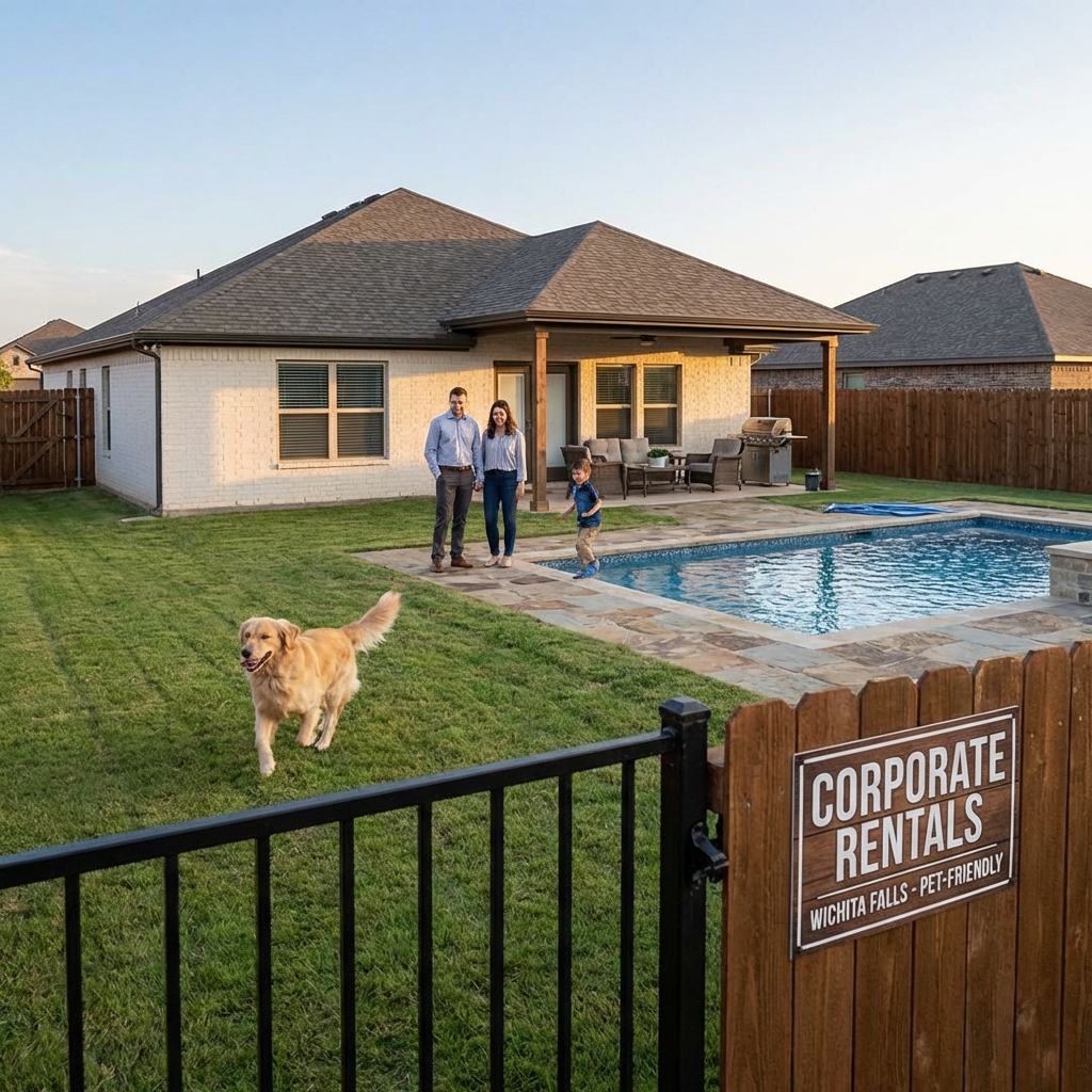 short term rental near United Regional Hospital Wichita Falls TX private space family comfort extended stay